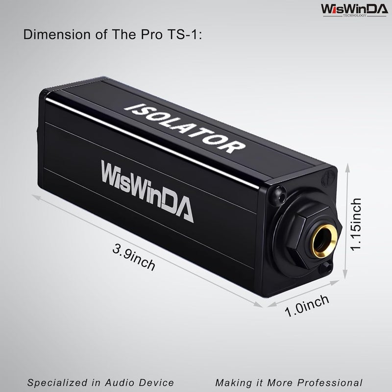 WisWinDa Store Pro TS-1 Audio and Microphone Hum Eliminator TS 1/4inch 6.35 Ground Loop Isolator for Home/Office Audio Systems Noise Filter(PRO TS/TRS-1) - Image 4